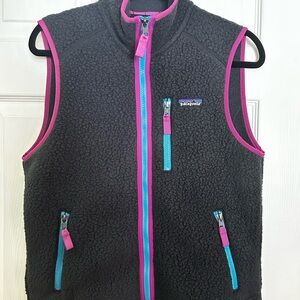 Patagonia Men’s Retro Pile Fleece Vest Pitch Blue, Size XS - Black, Blue Pink